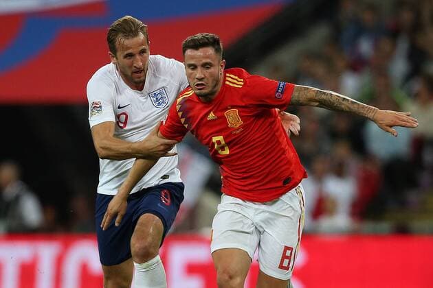 England v Spain UEFA Nations League Harry Kane of England and Saul Niguez of Spain in action during the UEFA Nations League match at Wembley Stadium, London Content Not Available For UK Newspapers Copyright: xPaulxChestertonx FIL-12248-0084