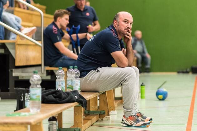 Alexander Job (SG H2Ku Herrenberg Trainer), SG H2Ku Herrenberg vs. Neckarsulmer Union, Handball, BWOL, Maenner, 08.09.2018, SG H2Ku Herrenberg vs. Neckarsulmer Sport-Union, Handball, BWOL, Maenner, 08.09.2018 Herrenberg Copyright: xEIBNER WolfgangxFrankx EP_WFK