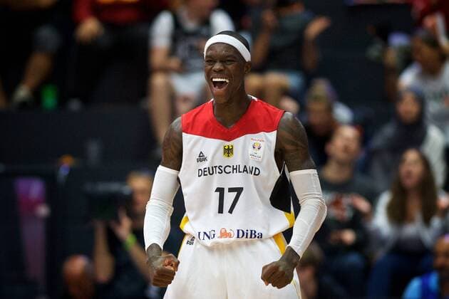 Basketball Hamburg 07.09.2018 VTG Supercup Deutschland (GER) - Türkei (TUR) Dennis Schröder Schroeder (Deutschland, No.17) Schröder Jubel