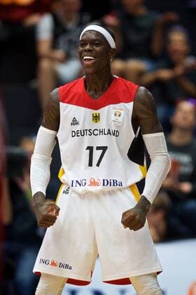 Basketball Hamburg 07.09.2018 VTG Supercup Deutschland (GER) - Türkei (TUR) Dennis Schröder Schroeder (Deutschland, No.17) Schröder Jubel