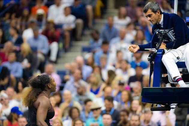 September 8, 2018 - Serena Williams of the United States argues with officials during the womens final of the 2018 US Open Grand Slam tennis tournament. New York, USA. September 8th 2018. 2018 US Open - 8 Sep - ZUMAa181 20180908_zaa_a181_194 Copyright: xAFP7x