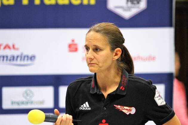 Trainerin Heike Ahlgrimm (HSG Bensheim-Auerbach) GER, Buxtehuder SV - HSG Bensheim Auerbach, 1.Liga Frauen, Handball Buxtehude Copyright: xEIBNER Cebulokx EP_EER