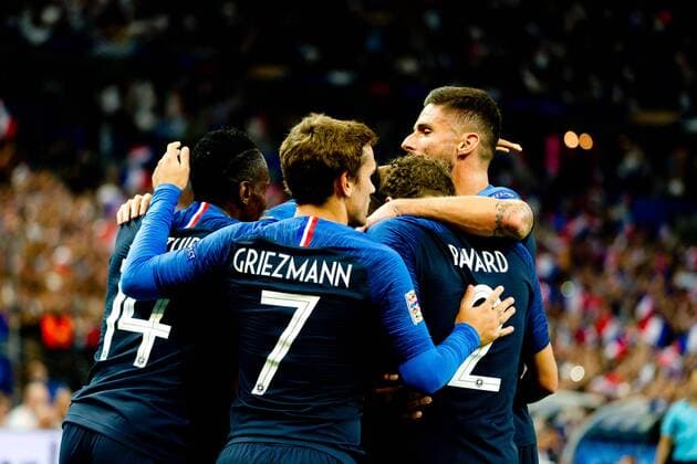 Fußball, Nations League, Frankreich - Niederlande Paris, Frankreich 09.09.2018, UEFA Nations League, Frankreich - Niederlande, Tor zum 1:0, Torschuetze Kylian Mbappe (FRA) wird bejubelt ( DeFodi053