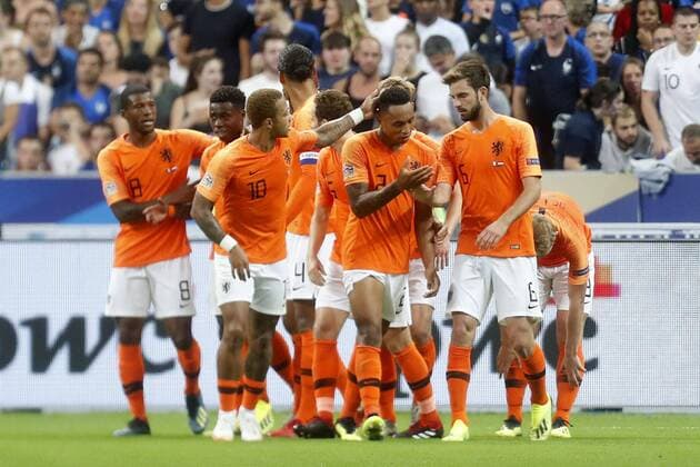 Fußball, Nations League, Frankreich - Niederlande SAINT DENIS, 09-09-2018, Stadium Stade France , football, season 2018 2019, Nations League , players celebrate 1-1 during the game France - Netherlands France - Netherlands  x2457531x