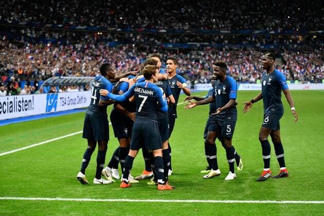 Fußball, Nations League, Frankreich - Niederlande The tricolor selection celebrates the goal of Kylian Mbappe 10 at the Stade de France for the Uefa Nation League.  JulienxMattiax xLexPictorium LePictorium_0188701