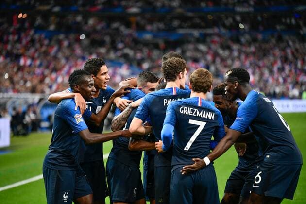Fußball, Nations League, Frankreich - Niederlande The tricolor selection celebrates the goal of Kylian Mbappe 10 at the Stade de France for the Uefa Nation League.  JulienxMattiax xLexPictorium LePictorium_0188702