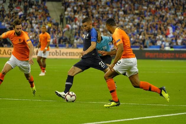 September 9, 2018 - Saint Denis, Seine Saint Denis, France - The full back of French Team LUCAS HERNANDEZ in action during the UEFA Nations league soccer match between France and Netherlands at the Stade de France in St Denis - France..France won 2-1 Soccer 2018 - France 2-1 Netherlands - ZUMAp119 20180909_zaf_p119_002 Copyright: xPierrexSteveninx