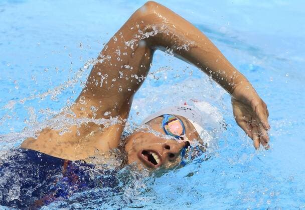 Mexican swimmer Andre Ponce competes in the women s singles swimming event during the Modern pentathlon moderner Fünfkampf World Championships, in Mexico City, Mexico, 10 September 2018. Modern Pentathlon World Championships in Mexico !ACHTUNG: NUR REDAKTIONELLE NUTZUNG!  Copyright: xMarioxGuzmanx MEX14 20180910-636722116361047645