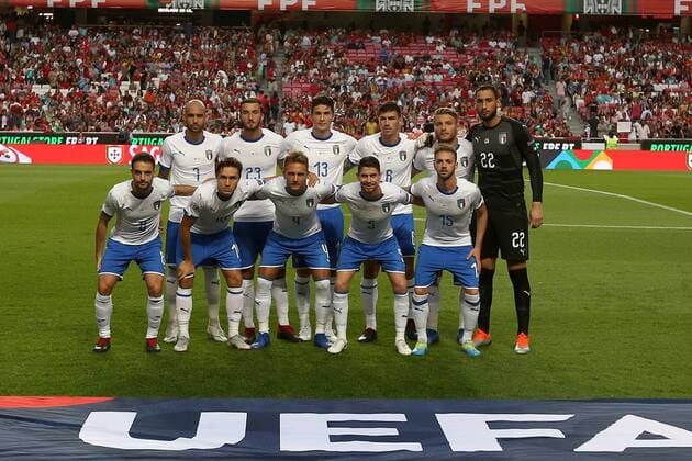 September 10, 2018 - Lisbon, Portugal - Italy s line up team before the UEFA Nations League A group 3 football match Portugal vs Italy at the Luz stadium in Lisbon, Portugal on September 10, 2018. Portugal v Italy - UEFA Nations League A  - ZUMAn230 20180910_zaa_n230_206 Copyright: xPedroxFiuzax