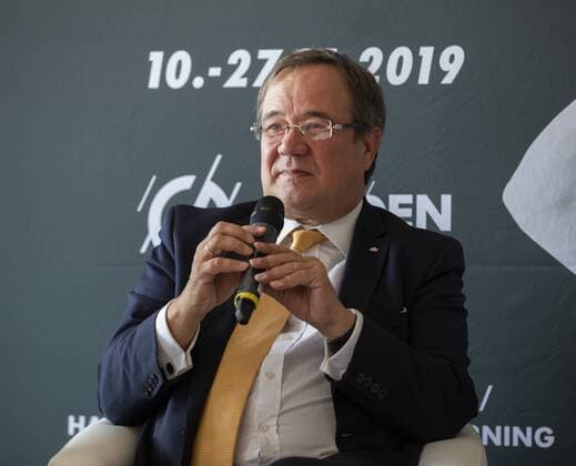 Pressekonferenz Handball WM 2019 und Olympiamuseum Koeln Datum: 11.09.2018 Ministerpräsident Armin Laschet