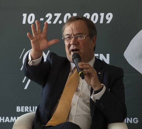 Pressekonferenz Handball WM 2019 und Olympiamuseum Koeln Datum: 11.09.2018 Ministerpräsident Armin Laschet