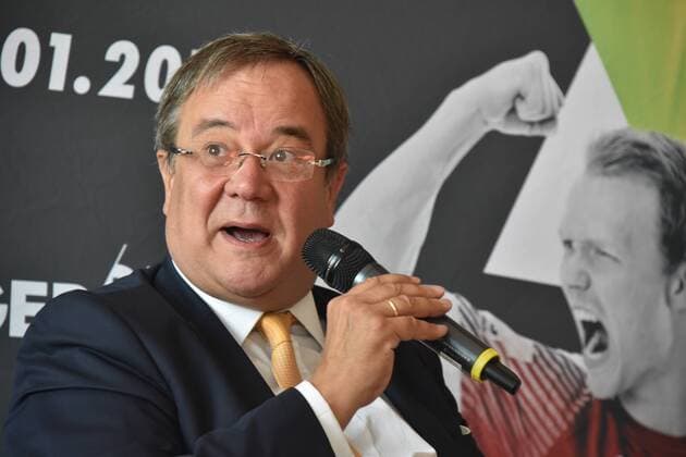 Ministerpräsident NRW Armin Laschet am 11.09.2018 in Köln bei der Pressekonferenz zum Stand der Vorbereitung zur Handball Weltmeisterschaft 2019 die im Zeitraum 10. bis 27. Januar mit u.a. 13 Begegnungen in Köln stattfindet.