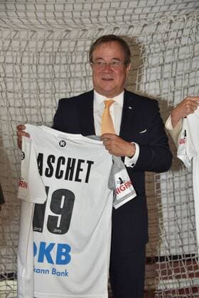 Ministerpräsident NRW Armin Laschet am 11.09.2018 in Köln bei der Pressekonferenz zum Stand der Vorbereitung zur Handball Weltmeisterschaft 2019 die im Zeitraum 10. bis 27. Januar mit u.a. 13 Begegnungen in Köln stattfindet.