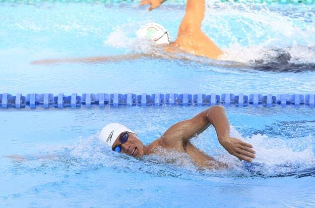 Linbin Zhang from China competes in the individual male swimming event in the framework of the Modern pentathlon moderner Fünfkampf World Championship WM Weltmeisterschaft in Mexico City, Mexico, 11 September 2018. Modern Pentathlon World Championship !ACHTUNG: NUR REDAKTIONELLE NUTZUNG!  Copyright: xMARIOxGUZMANx MEX01 20180911-636722882107225985