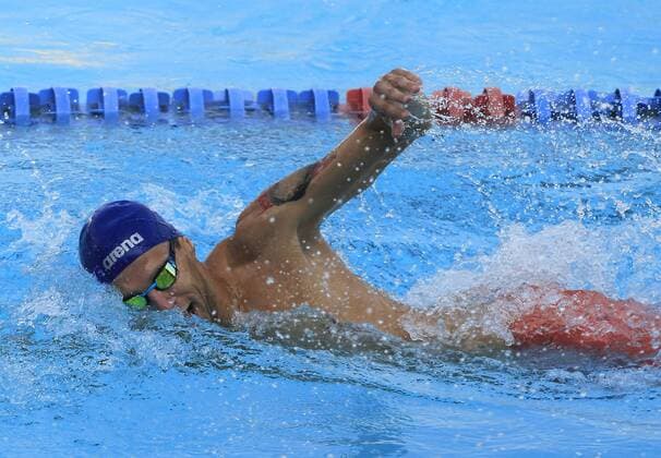Maartin Bilko from Czech Republic competes in the individual male swimming event in the framework of the Modern pentathlon moderner Fünfkampf World Championship WM Weltmeisterschaft in Mexico City, Mexico, 11 September 2018. Modern Pentathlon World Championship !ACHTUNG: NUR REDAKTIONELLE NUTZUNG!  Copyright: xMARIOxGUZMANx MEX01 20180911-636722882718624917