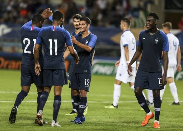Fußball, U21, EM Quali, Frankreich - Luxemburg September 11, 2018 - Strasbourg, France - Houssem Aouar (FRA) goal, during the match between France and Luxembourg European Under-21 Championship 2019 Qualifying Round at Stade La Meinau in France on September 11, 2018. France v Luxembourg - Luxembourg European U21 U 21  - ZUMAn230 20180911_zaa_n230_401 Copyright: xElyxandroxCegarrax