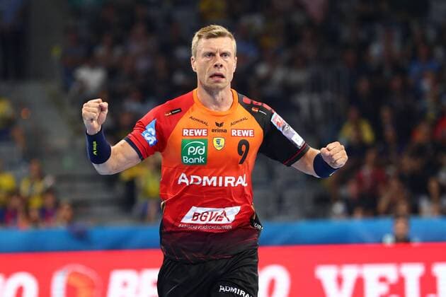 Guojon Valur Sigurdsson (Rhein Neckar Loewen) jubelt, Rhein Neckar Loewen vs FC Barcelona Barca Lassa, EHF Champions League, 12.09.2018, Foto Eibner Rhein Neckar Loewen vs FC Barcelona Lassa, EHF Champions League, 12.09.2018 Mannheim Copyright: xEIBNER AlexanderxNeisx EP_ANS