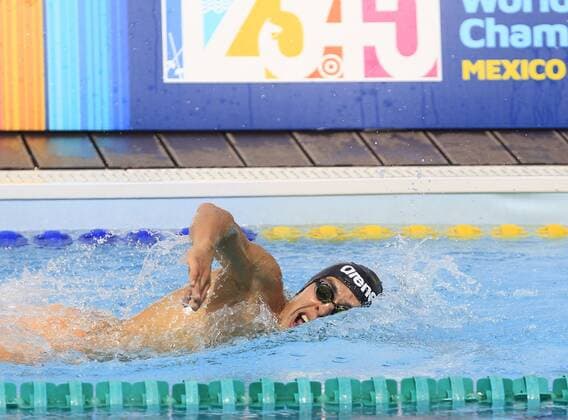 Chilean Esteban Bustis participates in the individual men s swimming final during the World Modern pentathlon moderner Fünfkampf Championships, in Mexico City, Mexico, 13 September 2018. World Modern Pentathlon Championships in Mexico !ACHTUNG: NUR REDAKTIONELLE NUTZUNG!  Copyright: xMarioxGuzmanx MEX10 20180913-636724714692123609