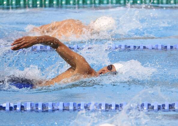 Mexican Alvaro Sandoval participates in the individual men s swimming final during the World Modern pentathlon moderner Fünfkampf Championships, in Mexico City, Mexico, 13 September 2018. World Modern Pentathlon Championships in Mexico !ACHTUNG: NUR REDAKTIONELLE NUTZUNG!  Copyright: xMarioxGuzmanx MEX12 20180913-636724715319779853