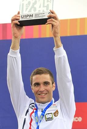 France Valentin Prades jubilates the second position in the individual men s equestrian jump final during the World Modern pentathlon moderner Fünfkampf Championships, in Mexico City, Mexico, 13 September 2018. World Modern Pentathlon Championships in Mexico !ACHTUNG: NUR REDAKTIONELLE NUTZUNG!  Copyright: xMarioxGuzmanx MEX39 20180914-636724838642448280