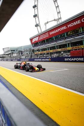 14th September 2018, Marina Bay Street Circuit, Singapore; Formula One Grand Prix of Singapore, Friday free practice; Aston Martin Red Bull driver Max Verstappen in pit lane  ActionPlus12062029 StephenxBlackberry