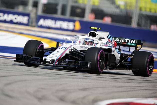 14th September 2018, Marina Bay Street Circuit, Singapore; Formula One Grand Prix of Singapore, Friday free practice; Williams Martini driver Sergey Sirotkin  ActionPlus12062003 StephenxBlackberry