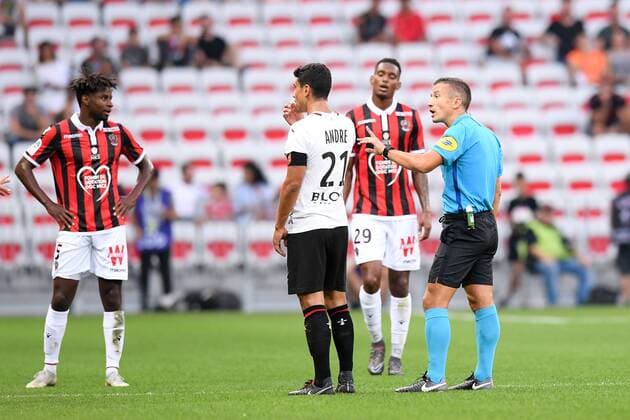 JEROME MIGUELGORRY (ARBITRE) FOOTBALL : Nice vs Rennes - Ligue 1 Conforama - 14 09 2018 FEP Panoramic 