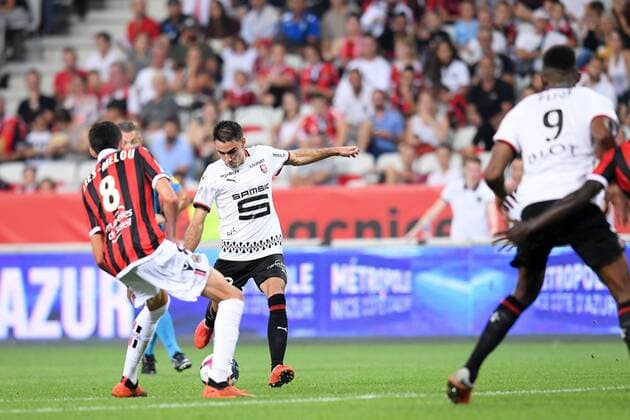 22 ROMAIN DEL CASTILLO (REN) - BUT FOOTBALL : Nice vs Rennes - Ligue 1 Conforama - 14 09 2018 FEP Panoramic 