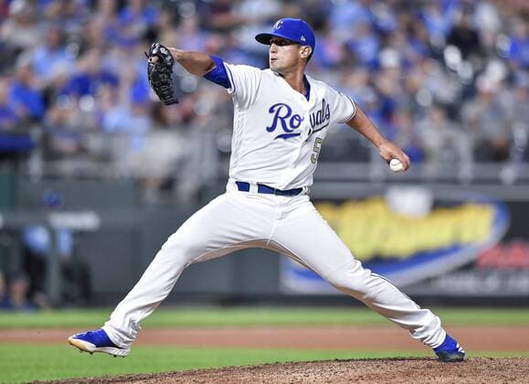 September 14, 2018 - Kansas City, MO, USA - Kansas City Royals pitcher Jerry Vasto throws in the sixth inning against the Minnesota Twins on Friday, Sept. 14, 2018, at Kauffman Stadium in Kansas City, Mo. Minnesota at Kansas City - ZUMAm67_ 20180914_zaf_m67_032 Copyright: xJohnxSleezerx
