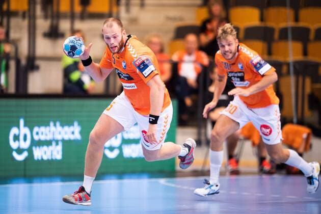 180915 Kristianstads Arnar Freyr Arnarsson under handbollsmatchen i Champions League mellan Kristianstad och Meshkov Brest den 15 september 2018 i Kristianstad. Copyright: AvdoxBilkanovic BB180915AB062