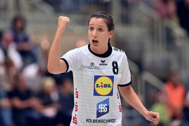 Jubel bei Svenja Kaufmann (Neckarsulmer Union) -- Handball --- 1. Bundesliga Frauen --- HSG Bad Wildungen Vipers vs Neckarsulmer Sport-Union --- 15.09.2018, Handball --- 1. Bundesliga Frauen --- HSG Bad Wildungen Vipers vs Neckarsulmer Sport-Union --- 15.09.2018 Bad Wildungen Copyright: xEIBNER RolandxSippelx EP_RSL