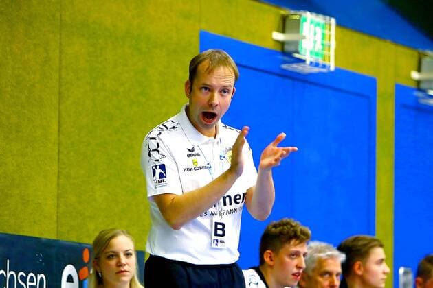 Trainer Jan Gorr (Coburg) Handball 2.Liga 2018 19 EHV Aue - HSC 2000 Coburg 25:33 am 15.9.2018 EHV Aue - HSC 2000 Coburg