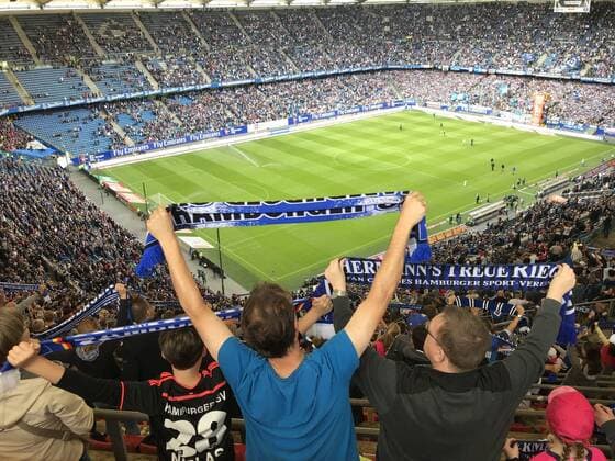 Übersicht vom Hamburger Volksparkstadion während der Begegnung HSV - 1.FC Heidenheim 15.09.2018