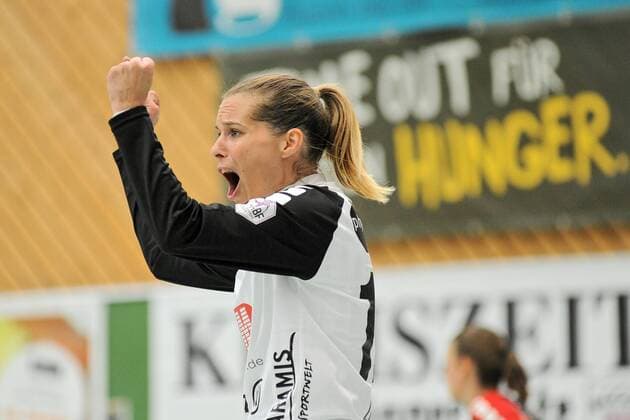 Monika Lide (SG H2Ku Herrenberg Kuties 12) im Tor SG H2Ku Herrenberg, Handball, Ligaspiel, 16.08.2018, Foto:TBaur Eibner SG H2Ku Herrenberg Kuties vs. BSV Sachsen Zwickau Herrenberg Copyright: xToBaurx EibnerxPressefotox EP_TB
