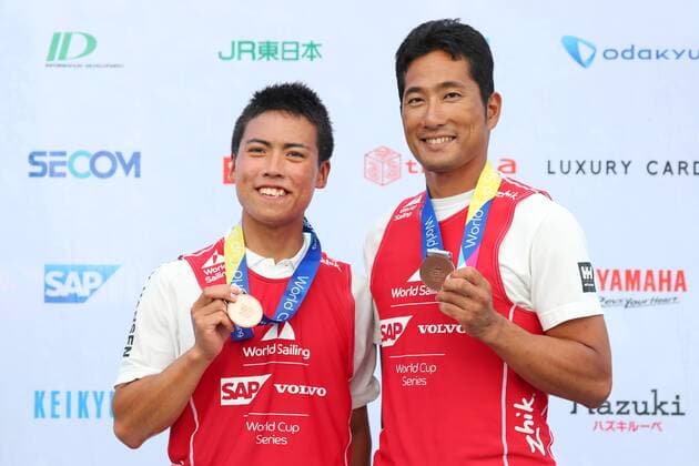 Daichi Takayama & Kimihiko Imamura (JPN), SEPTEMBER 16, 2018 - Sailing : World Cup Series Enoshima Men s 470 Award Ceremony in Kanagawa, Japan. NOxTHIRDxPARTYxSALES.  (85810271)