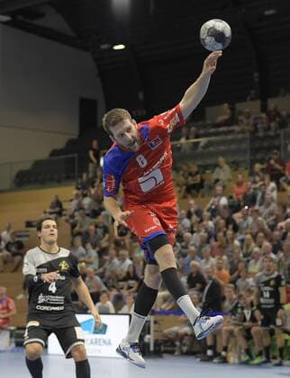 16.09.2018, Handball 2. Bundesliga, HC Elbflorenz Dresden - HBW Balingen-Weilstetten, Balingens Gregor Thomann, c