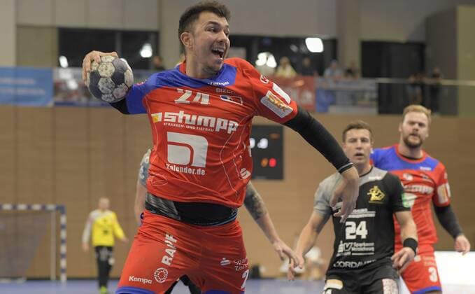 16.09.2018, Handball 2. Bundesliga, HC Elbflorenz Dresden - HBW Balingen-Weilstetten, Balingens Diogo Oliveira, c