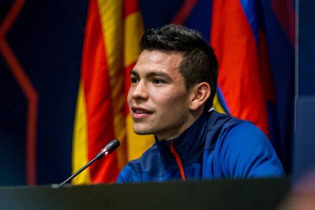 BARCELONA - press conference PK Pressekonferenz PSV in Barcelona , Football , Season 2018 2019 , Champions League , Camp Nou , 17-09-2018 , PSV Player Hirving Lozano -  x2472708x