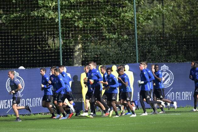 The players of Club Brugge running for warming up FOOTBALL : Club Bruges - Ligue des Champions - 17 09 2018 PhotoNews Panoramic 