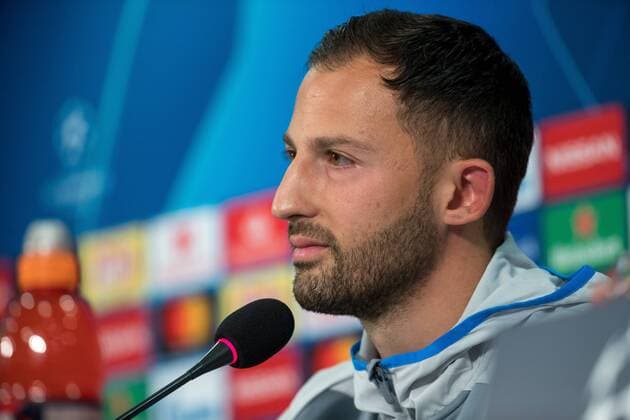 17.09.2018, Fussball, Saison 2018 2019, Champions League, Pressekonferenz - FC Schalke 04 Cheftrainer Domenico TEDESCO (FC Schalke 04) Gelsenkirchen Veltins Arena NRW Deutschland