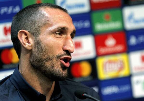 Juventus captain Giorgio Chielini delivers a press conference PK Pressekonferenz at the Mestalla stadium, in Valencia, Valencian Community, Spain, 18 September 2018. Juventus will face Valencia CF tomorrow in the first round of the UEFA Champions League groups phase. Juventus press conference at the Mestalla stadium !ACHTUNG: NUR REDAKTIONELLE NUTZUNG!  Copyright: xManuelxBruquex VAL07 20180918-636729002211937854