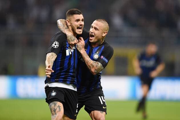 Fußball, CL, Inter Mailand - Tottenham Hotspur Db Milano 18 09 2018 - Champions League Inter-Tottenham foto Daniele Buffa Image nella foto: esultanza gol Mauro Icardi 