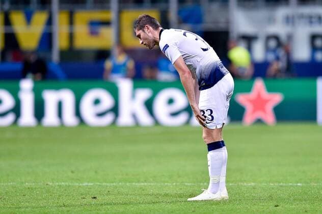 Fußball, CL, Inter Mailand - Tottenham Hotspur Ben Davies of Tottenham Hotspur looks dejected during the UEFA Champions League Group B match between Inter Milan and Tottenham Hotspur at Stadio San Siro, Milan, Italy on 18 September 2018. Copyright: xGiuseppexMaffiax 2101
