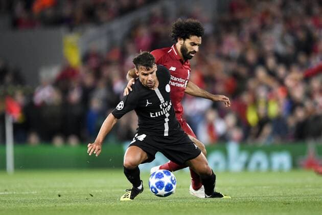 11 MOHAMED SALAH (LIV) - 14 JUAN BERNAT (PSG) FOOTBALL : Liverpool vs Paris SG - Ligue des Champions - 18 09 2018 AnthonyBIBARD FEP Panoramic 