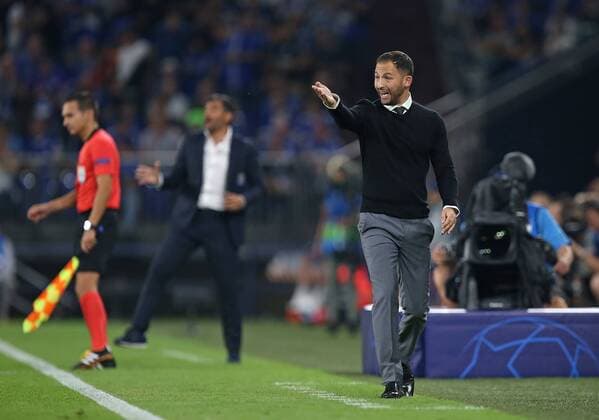 18.09.2018, Fussball UEFA Champions League 2018 2019, Gruppenphase, 1.Spieltag, FC Schalke 04 - FC Porto, in der VELTINS-Arena Gelsenkirchen. Trainer Domenico Tedesco (Schalke)