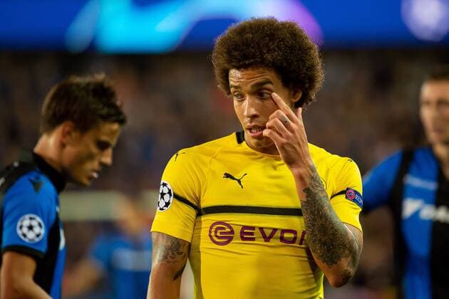 Bruegge, Belgien, 18.09.2018, UEFA Champions League - 2018 19 Season, Vorrunde, Gruppenphase - Gruppe A - 1. Spieltag, Club Bruegge - BV Borussia Dortmund, Axel Witsel (BVB) Schaut ( DeFodi001