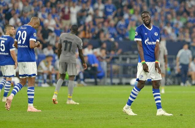 Gelsenkirchen, Germany 18.09.2018, UEFA Champions League - 2018 19 Season, Gruppenphase - Gruppe D - 1. Spieltag, FC Schalke 04 - FC Porto, Salif Sane (S04) enttaeuscht nach Spielende ( DeFodi521
