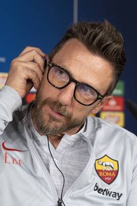 September 18, 2018 - Madrid, Spain - Head Coach Eusebio Di Francesco hold a press conference PK Pressekonferenz ahead of UEFA Champions League Group G football match between Real Madrid and AS Roma at Santiago Bernabeu stadium in Madrid, Spain on September 18, 2018. Roma Press Conference - UEFA Champions League  - ZUMAn230 20180918_zaa_n230_698 Copyright: xOscarxGonzalezx