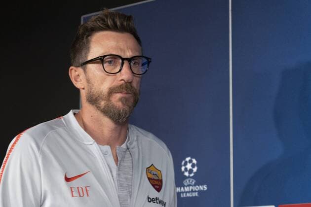 September 18, 2018 - Madrid, Spain - Head Coach Eusebio Di Francesco hold a press conference PK Pressekonferenz ahead of UEFA Champions League Group G football match between Real Madrid and AS Roma at Santiago Bernabeu stadium in Madrid, Spain on September 18, 2018. Roma Press Conference - UEFA Champions League  - ZUMAn230 20180918_zaa_n230_700 Copyright: xOscarxGonzalezx