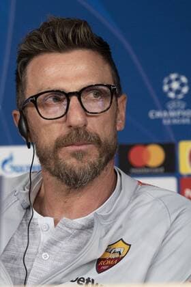 September 18, 2018 - Madrid, Spain - Head Coach Eusebio Di Francesco hold a press conference PK Pressekonferenz ahead of UEFA Champions League Group G football match between Real Madrid and AS Roma at Santiago Bernabeu stadium in Madrid, Spain on September 18, 2018. Roma Press Conference - UEFA Champions League  - ZUMAn230 20180918_zaa_n230_710 Copyright: xOscarxGonzalezx